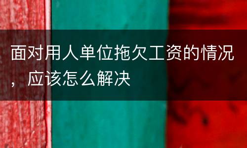 面对用人单位拖欠工资的情况，应该怎么解决