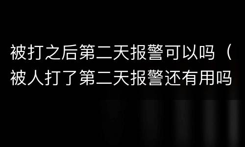 被打之后第二天报警可以吗（被人打了第二天报警还有用吗）