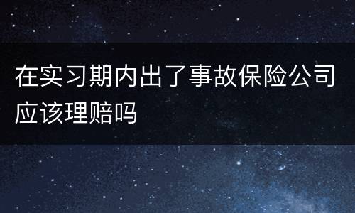 在实习期内出了事故保险公司应该理赔吗
