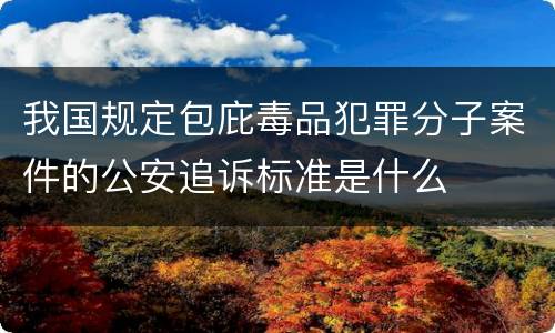 我国规定包庇毒品犯罪分子案件的公安追诉标准是什么