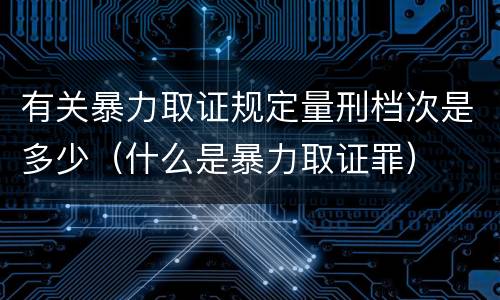 有关暴力取证规定量刑档次是多少（什么是暴力取证罪）