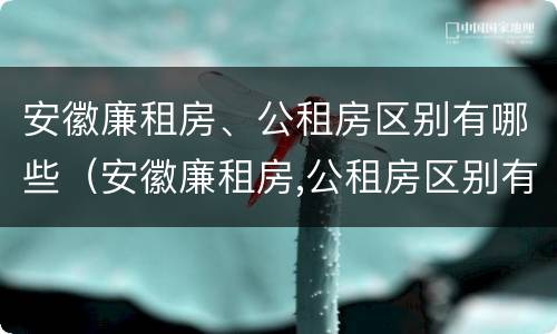 安徽廉租房、公租房区别有哪些（安徽廉租房,公租房区别有哪些呢）