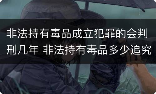 非法持有毒品成立犯罪的会判刑几年 非法持有毒品多少追究刑事责任