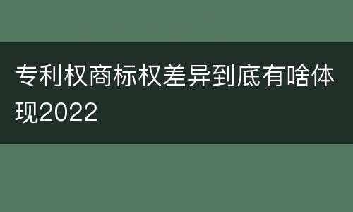专利权商标权差异到底有啥体现2022