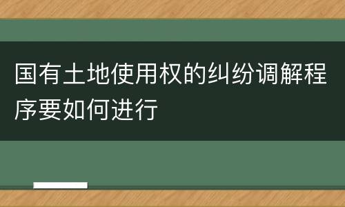 国有土地使用权的纠纷调解程序要如何进行