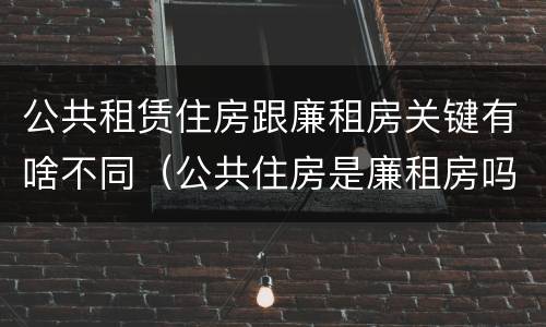 公共租赁住房跟廉租房关键有啥不同（公共住房是廉租房吗）