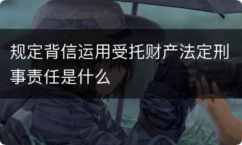 规定背信运用受托财产法定刑事责任是什么