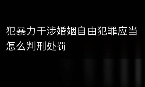 犯暴力干涉婚姻自由犯罪应当怎么判刑处罚