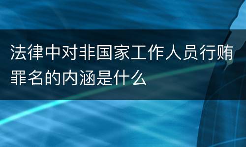 法律中对非国家工作人员行贿罪名的内涵是什么