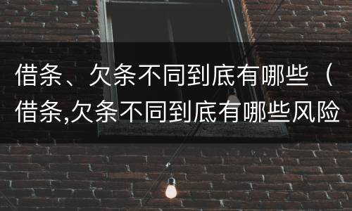 借条、欠条不同到底有哪些（借条,欠条不同到底有哪些风险）