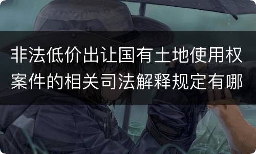 非法低价出让国有土地使用权案件的相关司法解释规定有哪些重要内容