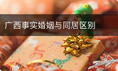 广西事实婚姻与同居区别