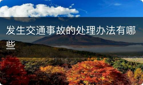 发生交通事故的处理办法有哪些