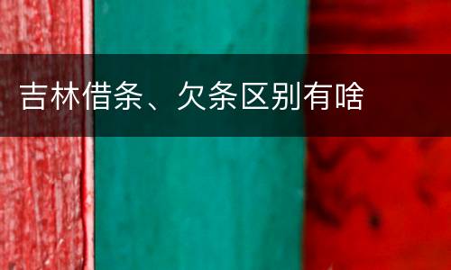 吉林借条、欠条区别有啥