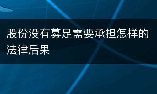 股份没有募足需要承担怎样的法律后果