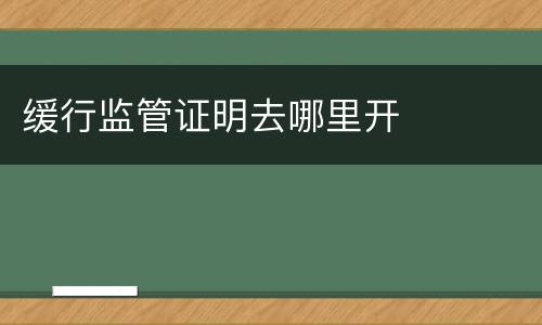 缓行监管证明去哪里开