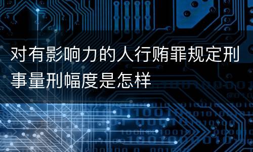 对有影响力的人行贿罪规定刑事量刑幅度是怎样