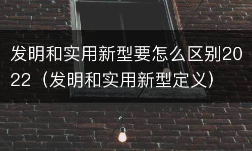 发明和实用新型要怎么区别2022（发明和实用新型定义）