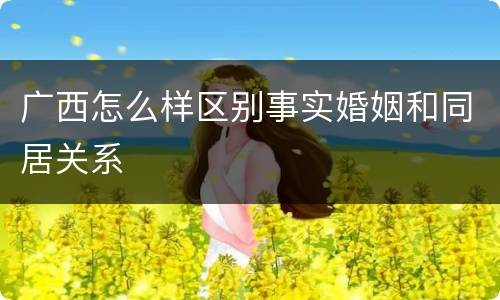 广西怎么样区别事实婚姻和同居关系