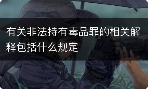 有关非法持有毒品罪的相关解释包括什么规定