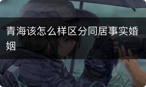 青海该怎么样区分同居事实婚姻