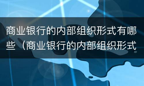 商业银行的内部组织形式有哪些（商业银行的内部组织形式有哪些种类）