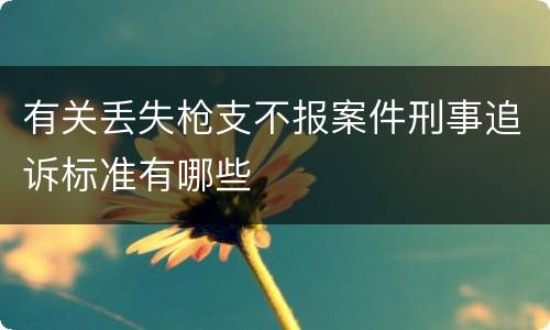 有关丢失枪支不报案件刑事追诉标准有哪些