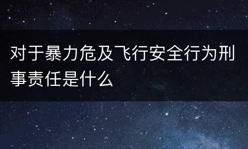 对于暴力危及飞行安全行为刑事责任是什么