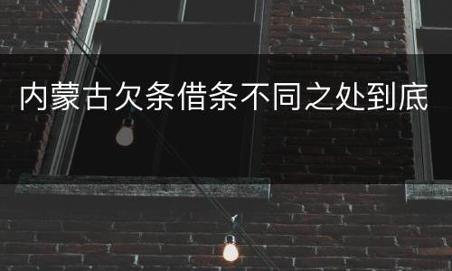 内蒙古欠条借条不同之处到底