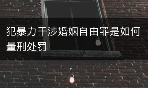 犯暴力干涉婚姻自由罪是如何量刑处罚