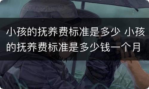 小孩的抚养费标准是多少 小孩的抚养费标准是多少钱一个月