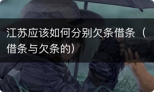 江苏应该如何分别欠条借条（借条与欠条的）