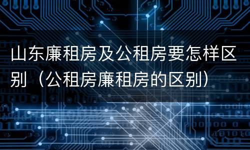山东廉租房及公租房要怎样区别（公租房廉租房的区别）