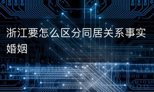 浙江要怎么区分同居关系事实婚姻