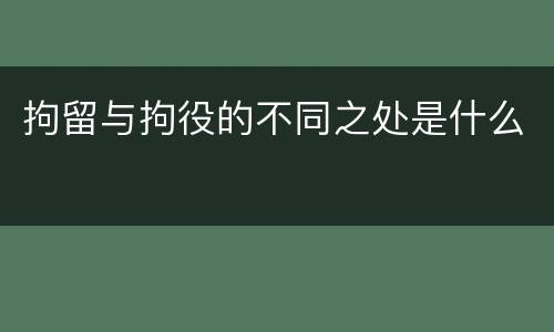 拘留与拘役的不同之处是什么