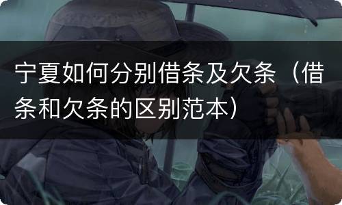宁夏如何分别借条及欠条（借条和欠条的区别范本）