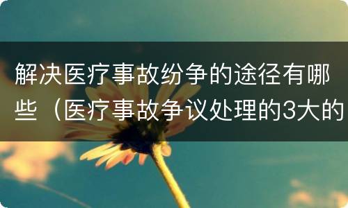 解决医疗事故纷争的途径有哪些（医疗事故争议处理的3大的途径）