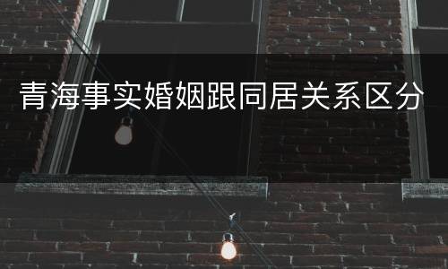 青海事实婚姻跟同居关系区分