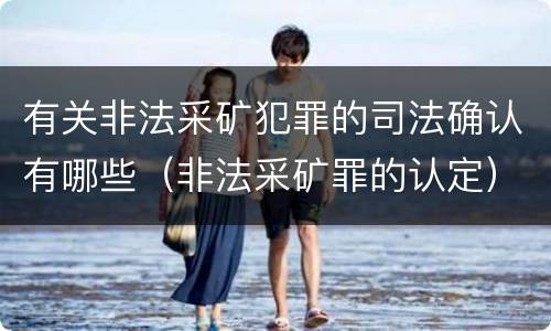 有关非法采矿犯罪的司法确认有哪些（非法采矿罪的认定）