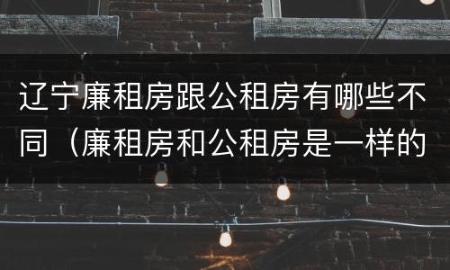 辽宁廉租房跟公租房有哪些不同（廉租房和公租房是一样的吗）