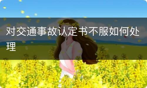 对交通事故认定书不服如何处理