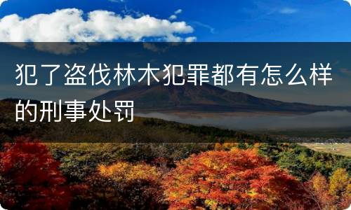 犯了盗伐林木犯罪都有怎么样的刑事处罚
