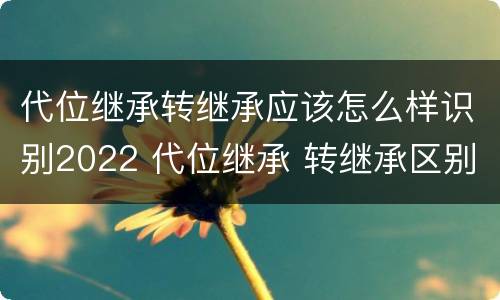 代位继承转继承应该怎么样识别2022 代位继承 转继承区别