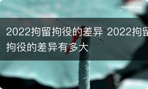 2022拘留拘役的差异 2022拘留拘役的差异有多大