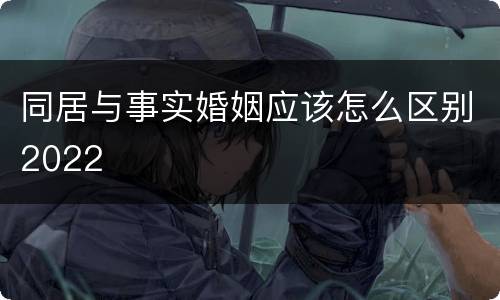 同居与事实婚姻应该怎么区别2022