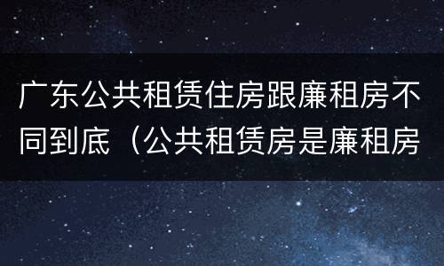 广东公共租赁住房跟廉租房不同到底（公共租赁房是廉租房吗）
