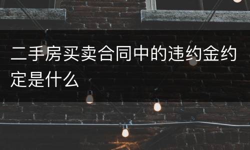 二手房买卖合同中的违约金约定是什么