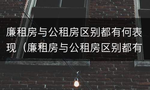 廉租房与公租房区别都有何表现（廉租房与公租房区别都有何表现和优势）