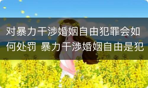 对暴力干涉婚姻自由犯罪会如何处罚 暴力干涉婚姻自由是犯罪吗