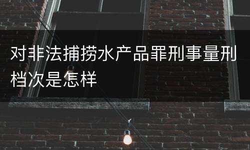 对非法捕捞水产品罪刑事量刑档次是怎样
